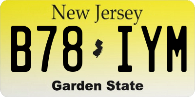 NJ license plate B78IYM