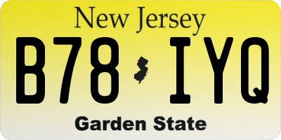 NJ license plate B78IYQ