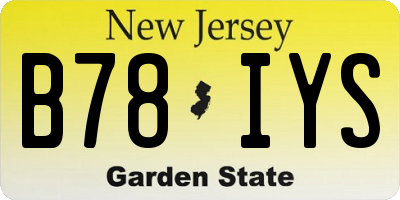 NJ license plate B78IYS