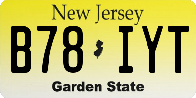 NJ license plate B78IYT