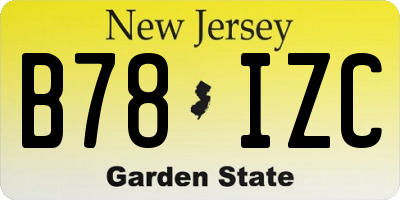 NJ license plate B78IZC