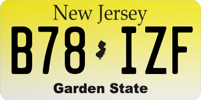 NJ license plate B78IZF