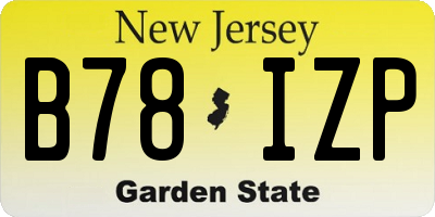 NJ license plate B78IZP