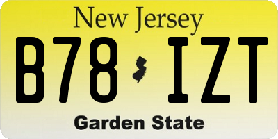 NJ license plate B78IZT