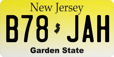NJ license plate B78JAH