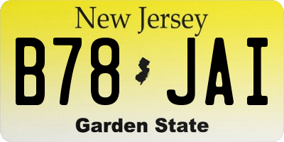 NJ license plate B78JAI
