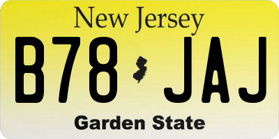 NJ license plate B78JAJ