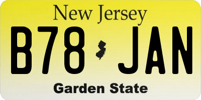 NJ license plate B78JAN