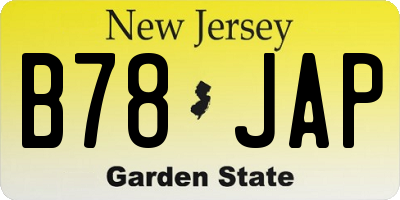 NJ license plate B78JAP