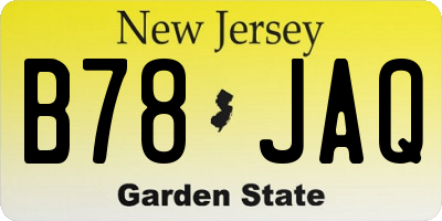 NJ license plate B78JAQ