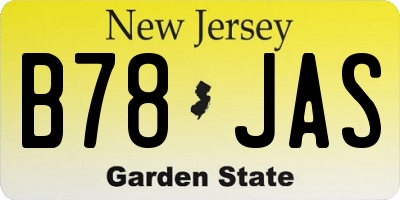 NJ license plate B78JAS