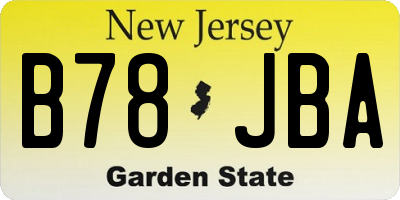 NJ license plate B78JBA