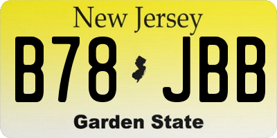 NJ license plate B78JBB