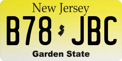 NJ license plate B78JBC