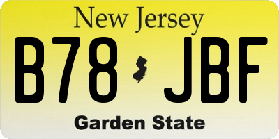 NJ license plate B78JBF