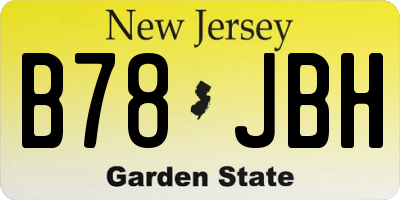 NJ license plate B78JBH