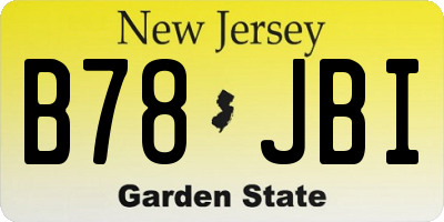 NJ license plate B78JBI