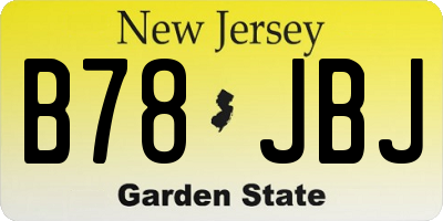 NJ license plate B78JBJ