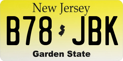 NJ license plate B78JBK