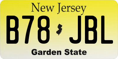 NJ license plate B78JBL