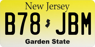 NJ license plate B78JBM