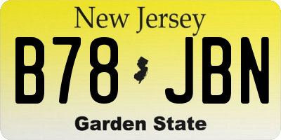 NJ license plate B78JBN