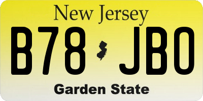NJ license plate B78JBO