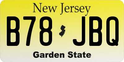 NJ license plate B78JBQ