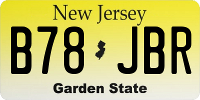 NJ license plate B78JBR