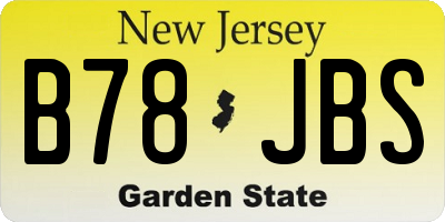 NJ license plate B78JBS