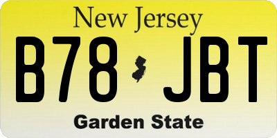 NJ license plate B78JBT
