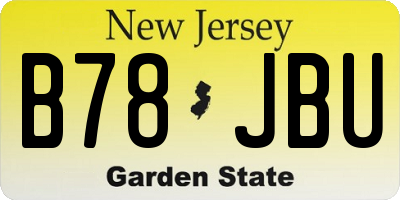 NJ license plate B78JBU