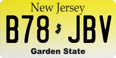 NJ license plate B78JBV