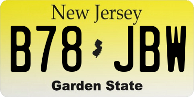 NJ license plate B78JBW