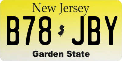 NJ license plate B78JBY