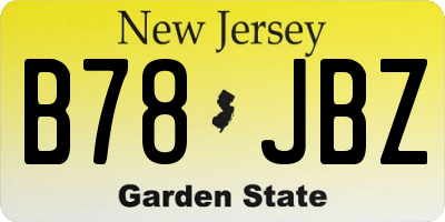 NJ license plate B78JBZ