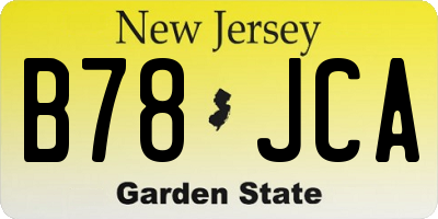 NJ license plate B78JCA