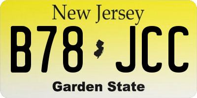 NJ license plate B78JCC