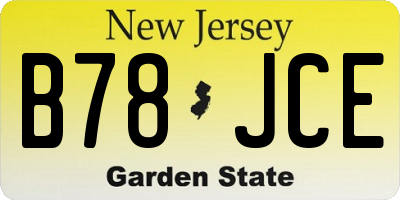 NJ license plate B78JCE
