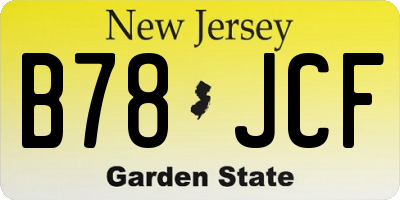 NJ license plate B78JCF