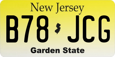 NJ license plate B78JCG
