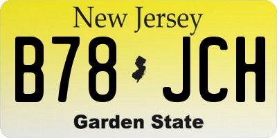 NJ license plate B78JCH