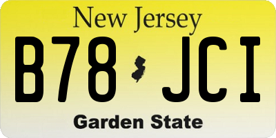 NJ license plate B78JCI