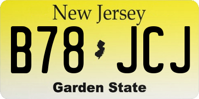 NJ license plate B78JCJ