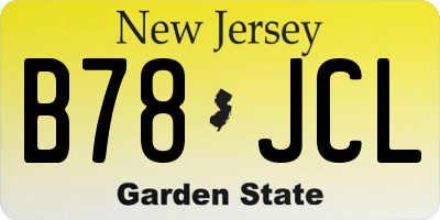 NJ license plate B78JCL