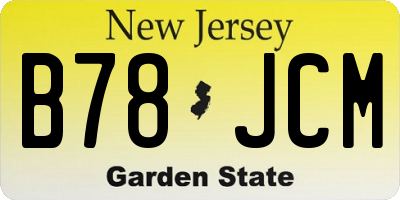 NJ license plate B78JCM