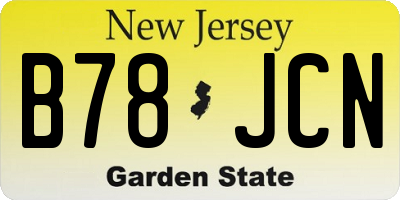NJ license plate B78JCN