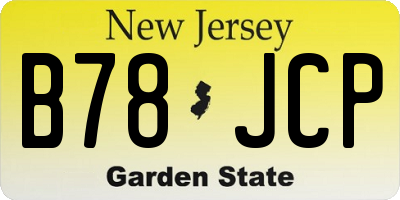 NJ license plate B78JCP