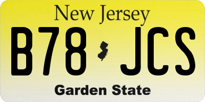 NJ license plate B78JCS