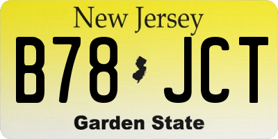 NJ license plate B78JCT